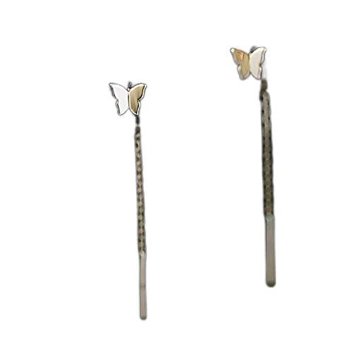 Boucles d'oreilles papillon en argent sterling 925 et pampilles élégantes en U
