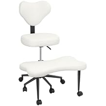 Meditation Chair Office Chair for Adults Ergonomic Cross Legged Desk Chair for Sitting and Yoga with Back Support Height Adjustable seat and Leg Rest with Wheels for Home Beige