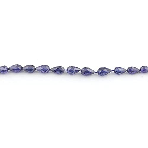 Zircon bleu en perles briolettes gouttes facettées LKBEADS pour création de bijoux SB3546