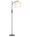 VEVOR Dimmable Floor Lamp, Color Temperature & Brightness Adjustable, Modern Standing Lamp with Remote Control, Foot Switch Floor Lamp for Living Room, Bedroom, Office(LED Bulb, Lampshade Included)