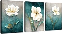 Toile florale turquoise lianyibo pour habiller un grand mur vide
