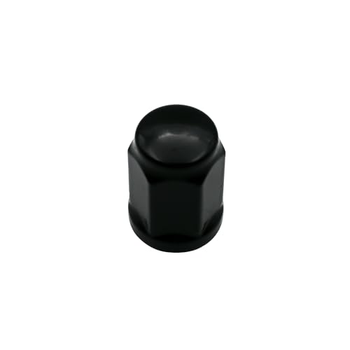 Image of 1 /2-20 Black Closed End Bulge Acorn Lug Nuts, 1.38 inch Tall 3 /4 inch Hex, 20pcs Cone Seat Lug Nuts