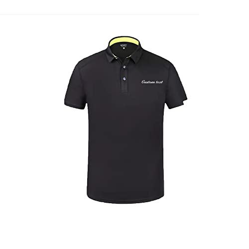 Zopmopae Polos Bordados Personalizados para Hombres, Polo de Golf Personalizado con Texto, Camisa de Trabajo Informal con Cuello Ajustado