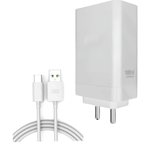 Image of Original Fast SuperVOOC 100W Adapter with USB to Type C Cable Compatible for Oppo A77 /A78 /F23 Pro 5G /F23 5G /F21s Pro 5G /Reno 10 /Reno 10 pro /reno10 pro plus /reno9 /reno 9 pro (Adapter and Cable) (FIX21)