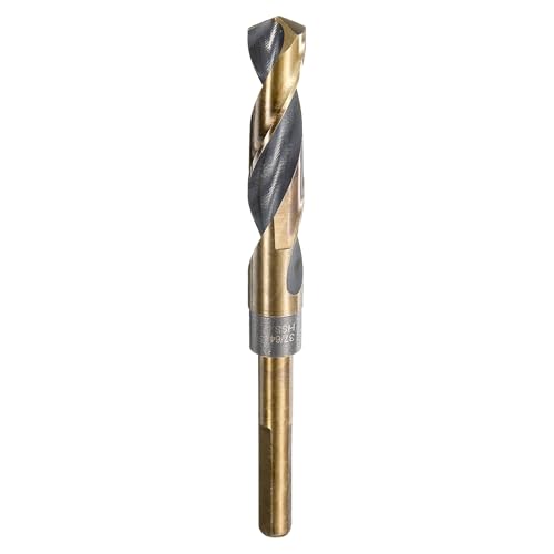 HARFINGTON Twist Drill Bit 37/64 Dia High-Speed Steel 4341 Metric Drill Bits 5.7 Overall Length with Black & Gold Oxide Coating for Drilling Hard Metals Stainless Steel Alloy Steel