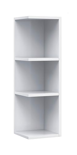 ARKITMOBEL Estantería rinconera de baño Aseo Color Blanco Brillo Estilo Moderno almcanaje Mueble 20x65x21 cm
