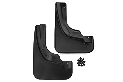 Image of FROSCH EXP.NLF.37.14.F11 Perfect fit Rubber mud Flaps Splash Guard Front for Vauxhall Corsa D Year: 06, hb. 2 Parts with Attachment, Black