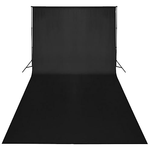 vidaXL Fotostudio Hintergrund 100% Baumwolle Schwarz 6x3 m Hintergrundstoff