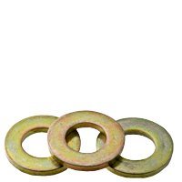 9/16" Flat WASHERS | Extra Heavy SAE | Made in USA | Medium Carbon | ZINC-Yellow | INCH | (Quantity: 100)