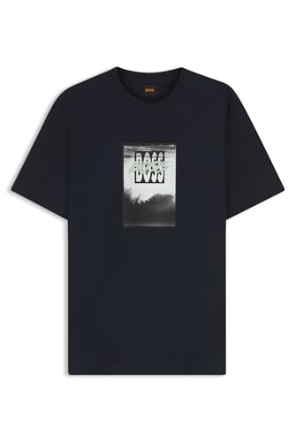 T-shirt BOSS Hommes Te DJ en jersey de coton haut de gamme avec imprimé artistique