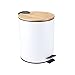 TOMYEUS Kompost Bin Kök/Skräp Corbeille à Bascule en Bois 5L Can Trash à Pied Peut Faire la Salle de Bain Salon des ordures Poubelle de Bureau Peut Steg papperskorgen (Color : White)