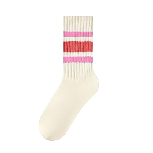 Image of Century Star Retro Striped Novelty Socks For Women Vintage Casual Crew Socks Sporty Calf Socks Cotton Socks Women