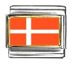 Denmark Flag Italian Charm Bracelet Link