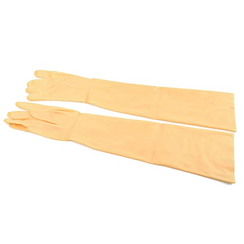 Guantes de látex largos Rubberfashion de acabado profesional en color piel y alta densidad