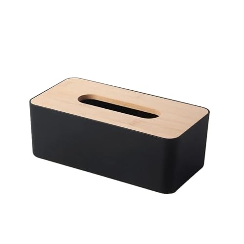 Large Portable Tissue Box Holder With Lid Removable Storage Tube Desktop Napkin Organizer(Black)