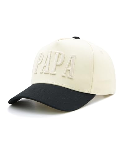 Waldeal Papa Hats for Men, Vintage Two Tone Dad Trucker Hat, Papa Gifts for Grandpa from Grandkids, Daughter, Son, Beige