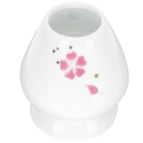 UTHCLO 製セラミック茶筅スタンド 抹茶用茶道具アクセサリー 傷防止ホルダー 桜粉色和風デザイン お点前必需品