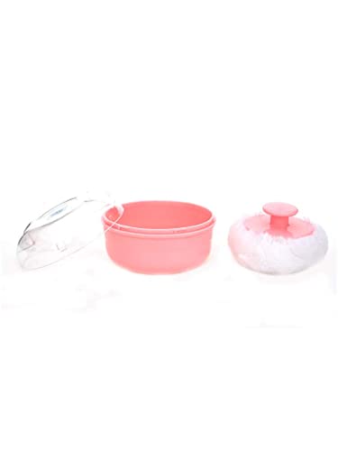Mee Mee Soft Feel Baby Powder Puff - BPA Free | Box Holder Container for New Born and Kids | Pink Co...