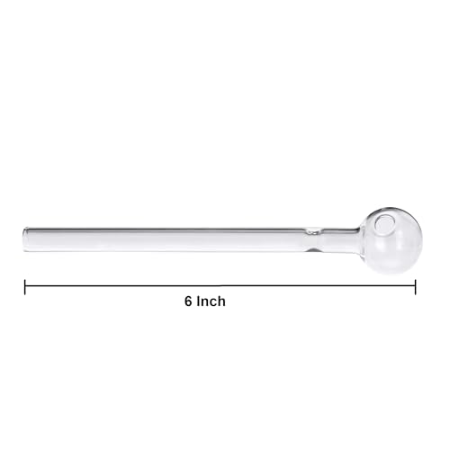Glass 6 inch Oil Pipe WITH tillu (Pack of 2)