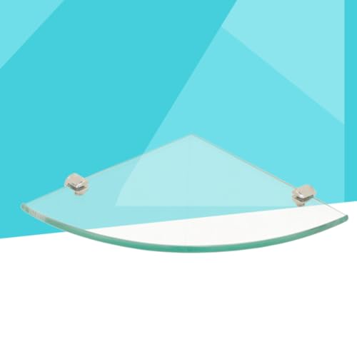 Estantería de baño de vidrio y estante esquinero triangular de pared para ducha y lavabo 5