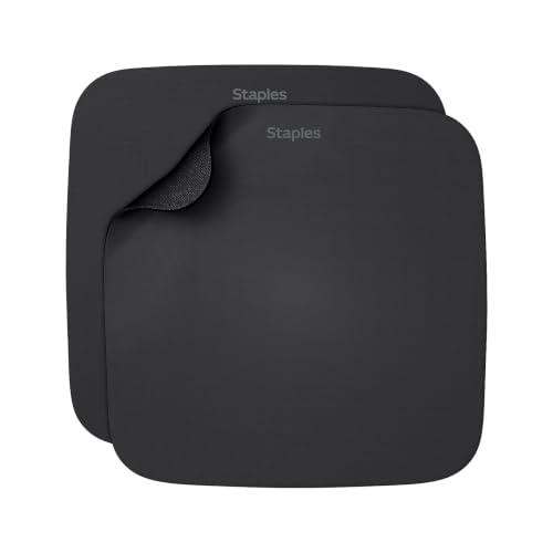 Tapis de souris noir Staples lot de 2 pour bureau
