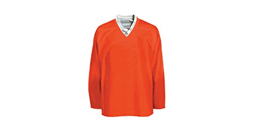 Pearsox Polyester 2 in 1 Reversible Ice Hockey Jersey for Men with Pull On Closure - Thick, Breathable, Quick Dry Fit High Strength Material Orange