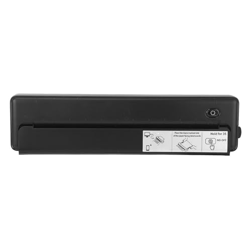 Image of Walfront Portable Wireless Thermal Printer, Bluetooth Inkless Printer, 203 DPI Compact ABS with 1800mAh Battery for Travel Office Home iOS and Laptop Users (Black)