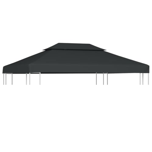 vidaXL Toile de Belvédère 2 Niveaux Bâches de Tente Anthracite Gazebo Tonelle