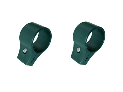 Abrazadera de extremo para valla, abrazadera de poste, abrazadera de fijación para alambre de alambre verde, 38 mm, plástico, 2 unidades