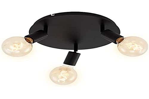 Briloner Leuchten Foco de techo con 3 luces, Retro/Vintage, focos giratorios e...
