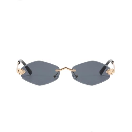 Fashion Small Polygonal Sunglasses for Women Luxury Brown Rhombus Glasses Woman Vintage Metal Shades3