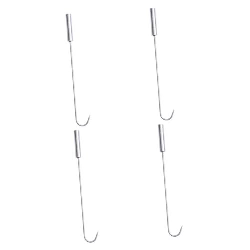 OUNONA 4pcs Versatile Pork Flipper Accessory Stainless Steel Meat Hook for Kitchen Restaurant Use