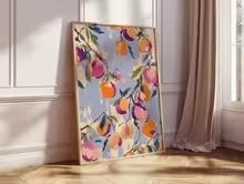 DIHANSM Buntes Pfirsichposter | Moderne botanische Fruchtkunst als Küchenwanddekoration (70x100cm/Ungerahmt)