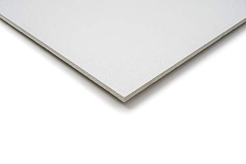 Pack of 10 Sand Textured Suspended Ceiling Board Acoustic Tiles 595mm x 595mm Fit in 600mm x 600mm (Sand Textured)