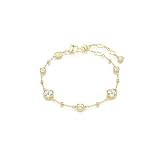 Swarovski Imber bracelet, Round cut, White, Gold-tone plated