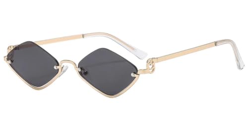 Lunettes à monture métallique sexy œil de chat au design géométrique pour femme