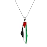 TQUXNGA Collar con colgante de mapa de Palestina, geografía del país, cadena de acero inoxidable, regalos especiales para mujeres y niñas, Como descripción detallada