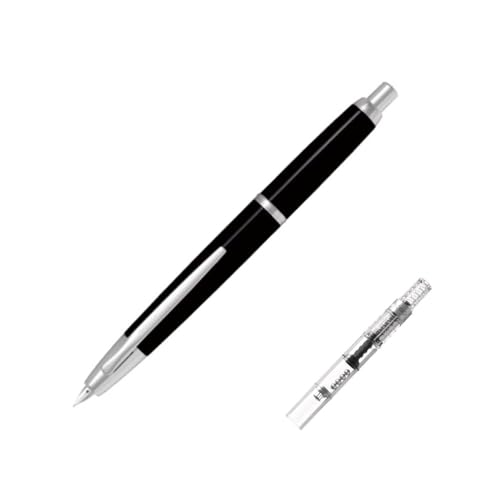 【セット】万年筆 キャップレス・デシモ ペン種：F／軸色：ブラック FCT-15SR-B-F + コンバーター CON-40