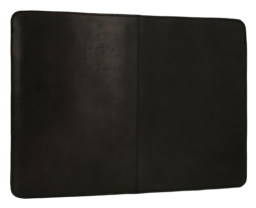 Funda de piel para portátil Luke de 15" en cuero negro de curtido vegetal