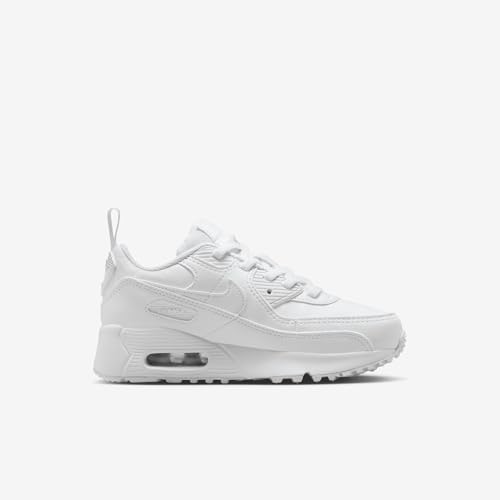 Nike Air Max 90 EasyOn Little Kids' Shoes (HF6357-102, White/Metallic Silver/White/White) Size 103