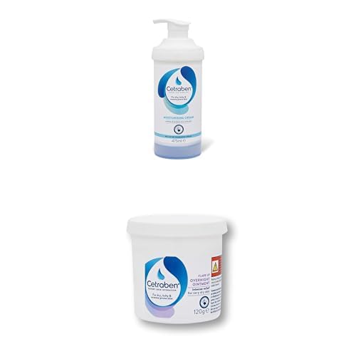 Body Cream Moisturiser, (1 x 475ml) + Cetraben Ointment, For Dry Sensitive and Eczema Prone Skin, Dermatological Cream For Dry Skin, Relieves Dry & Itchy Skin, Prevents Flare-Ups, (1 x 120g)