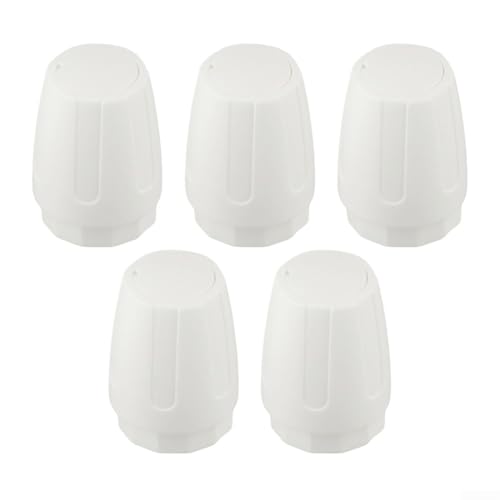 Lot de 5 bouchons de valve de radiateur M30 x 1,5 pour collecteur de chauffage au sol, volant manuel et vanne de contrôle de température, accessoires de rechange en plastique blanc compatibles avec