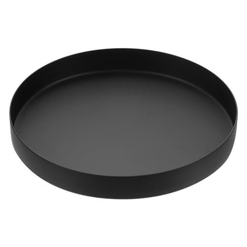 uxcell Stainless Steel Decorative Tray 7.9" Round Serving Tray Metal Decorative Plate for Jewelry, Makeup, Candle, Kitchen Tableware, Black by uxcell - Used condition - US$20.23