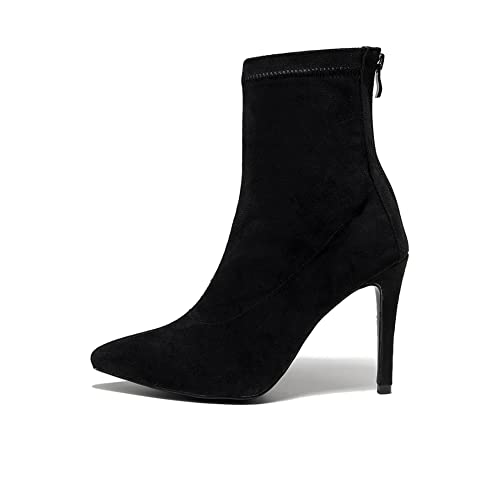 Women's Ankle Latin Dance Boots Heels Closed Toe Dancing Salsa Ballroom Booties,Model QJW