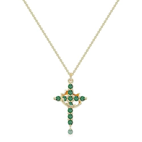 Collar con colgante de cruz religiosa de enero a diciembre, corona religiosa cristiana, 1pcs