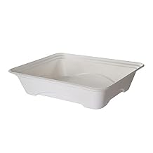 Eco-Products Regalia Sugarcane Half Pans, 1-Cmpt, 13 x 10 x 3in / 200 ct. case
