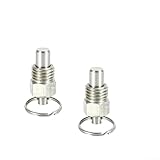 UrbanHui Spring Plungers With Pull Ring Stainless Steel 2PCS, Short Retractable Design For Industrial Machinery, Automotive, Cabinets, Molds, And Appliances(M6)