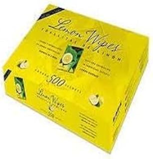 Caja Toallitas Limón, Caja Toallitas Marisco, Envueltas individualmente, Aroma Limon, Toallitas Refrescantes. Ideales para Hogar y Restaurantes (500)