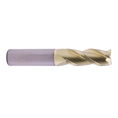 Image of 1 /2 inch 3 Flute Solid Carbide Square End Mill, ZrN Coated, for Aluminum | 37 Helix, 1 /2 inch Cutting Dia, 1 /2 inch Shank Dia, 1-1 /4 inch LOC, 3 inch OAL, For Milling Aluminum and Copper