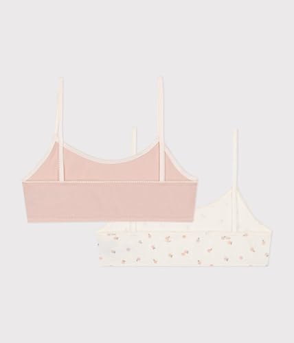 Petit Bateau Girls 2 Pack Floral and Solid Brassieres2